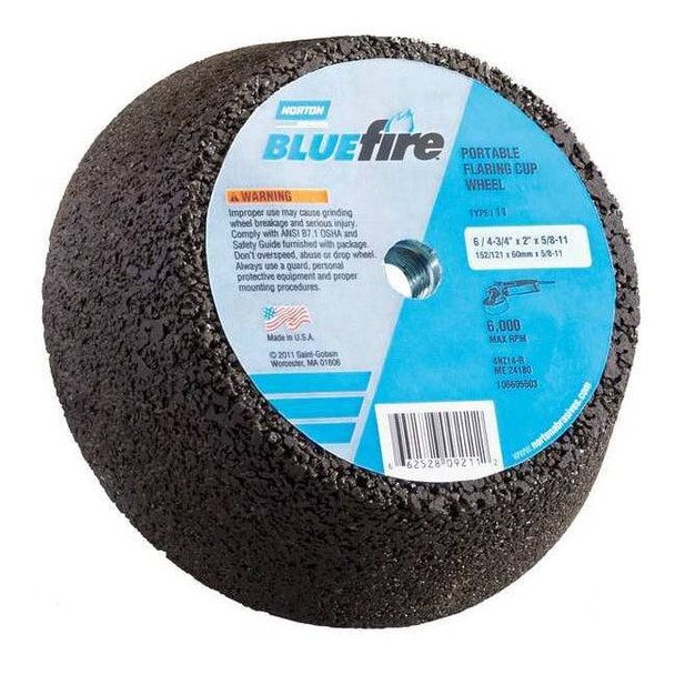 Norton Abrasives Flaring Cup Grinding Wheel,ZA,6 in. Dia 66253344373