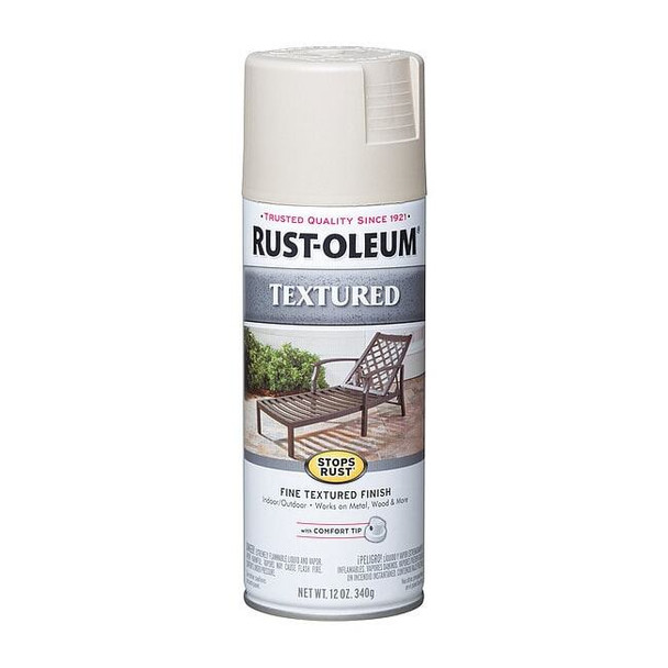 Rust-Oleum Textured Spray Paint, White, Textured, Solvent, 12 oz 7225830