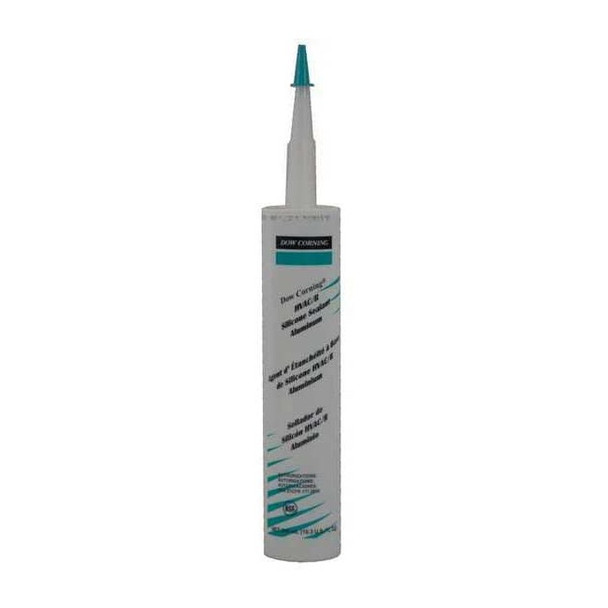 Silicone Sealant, 10 oz, Cartridge, Aluminum Gray, Silicone Base, HVAC/R