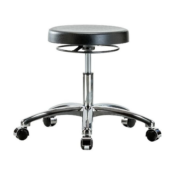 Poly Desk Stool, Chrome, Casters, Class 10