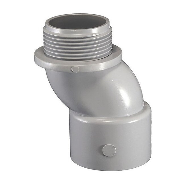 Cantex Conduit Fitting Connector, 1-1/4 in, Threaded, PVC, PVC Coated 5133183