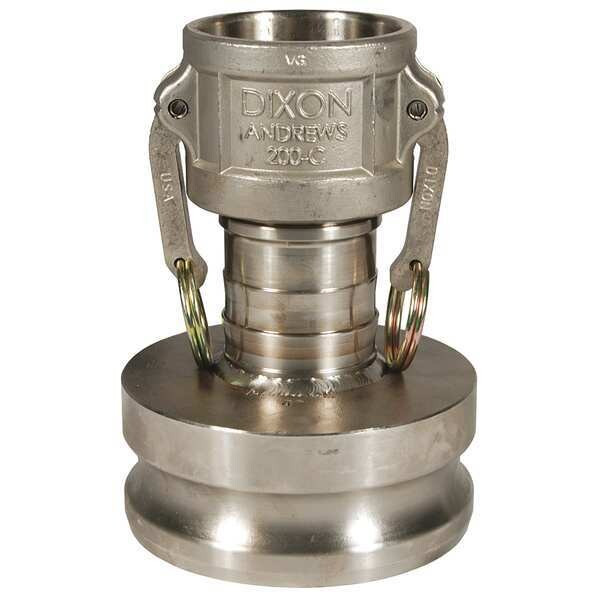 Dixon 2" x 3" SS Cam & Groove Reducing Coupler x Adapter 2030-DA-SS