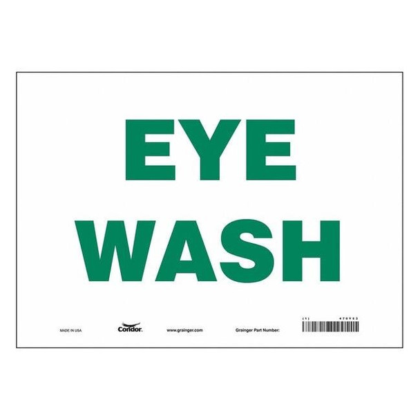 Condor Eye Wash, 14 in W x 10 in H, Horizontal Rectangle, Vinyl, 470Y53 470Y53