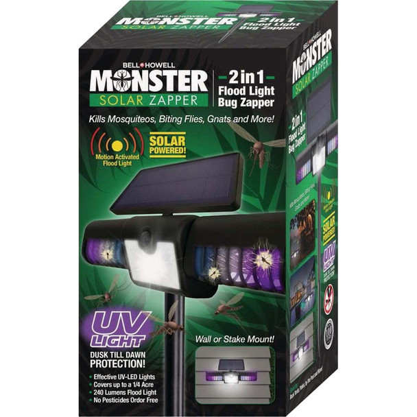 Bell+Howell Monster Solar 2-In-1 Flood Light Bug Zapper 8578