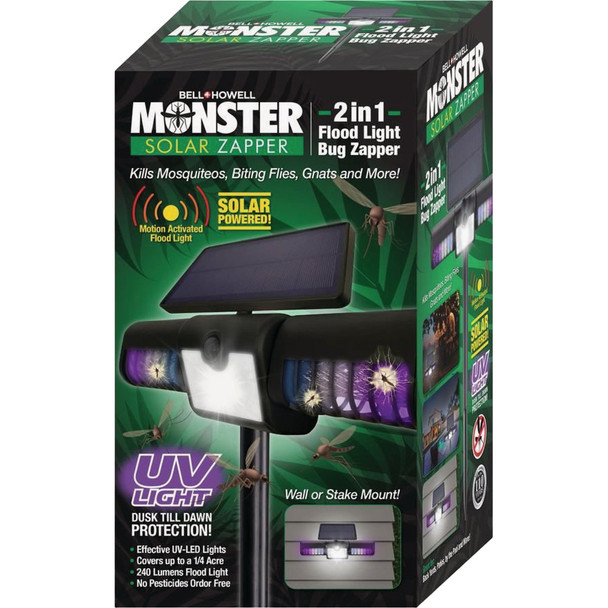 Bell+Howell Monster Solar 2-In-1 Flood Light Bug Zapper 8578