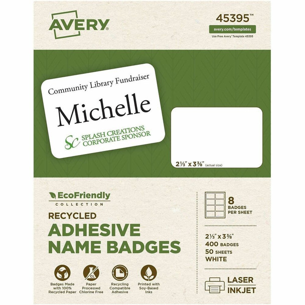 Avery&reg; EcoFriendly Name Badge Label 45395