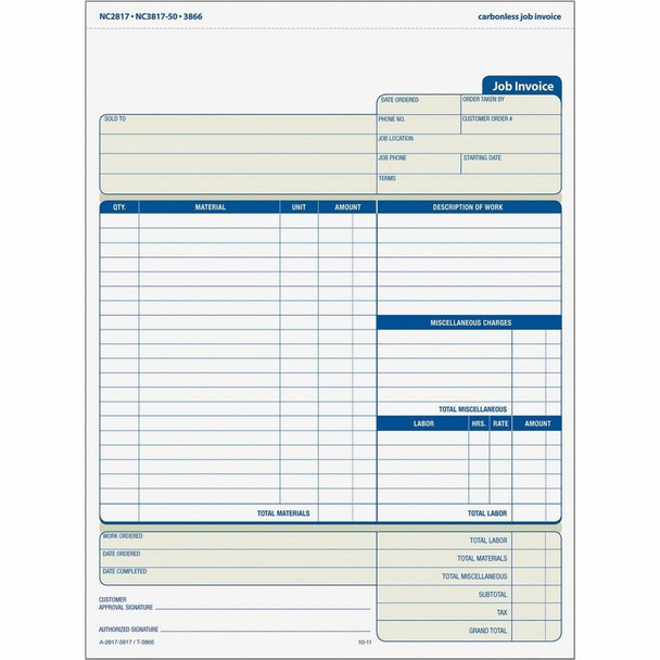 TOPS  Invoice Form 3866