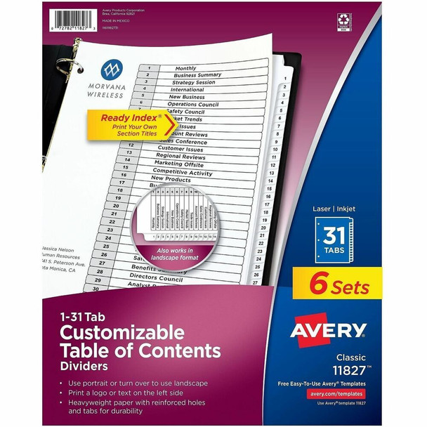 Avery Ready Index Index Divider 11827