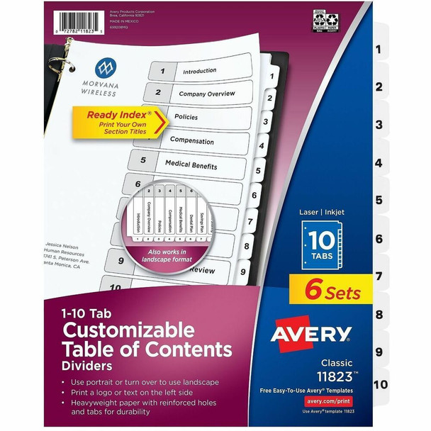 Avery Ready Index Tab Divider 11823