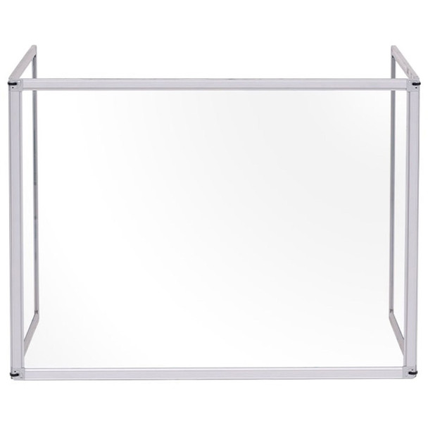 MasterVision Desktop Divider Glass Barrier - Aluminum - Glass