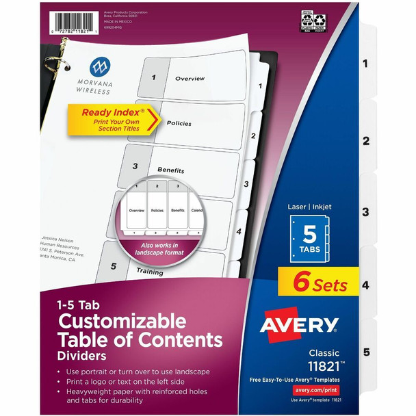 Avery Ready Index Tab Divider 11821