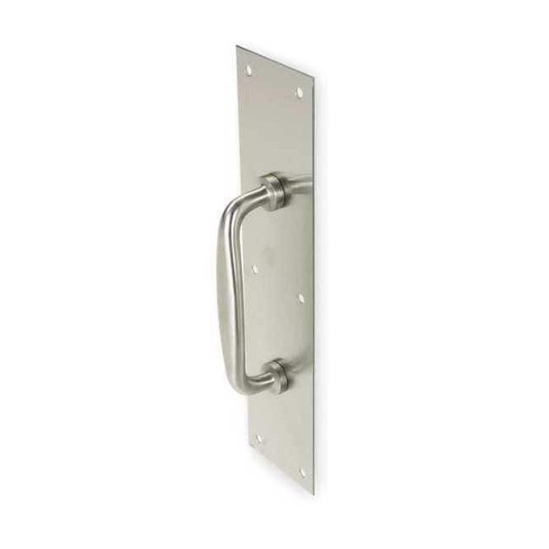 Door Pull Plate, Stainless Steel, 12"L x 3"W, 0.125" Proj.