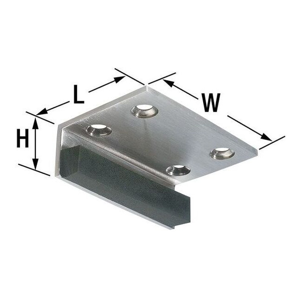 Rockwood Header Door Stop, Brass, 1"H x 3"W 489.15