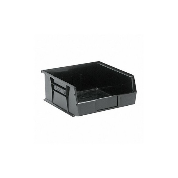 Hang & Stack Storage Bin, Polypropylene, Black, 5 in H, 11 in W, 10 7/8 in L