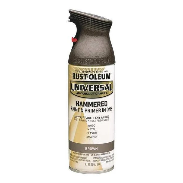 Rust-Oleum Hammered Spray Paint, Brown, Hammered, Solvent, 12 oz 245218