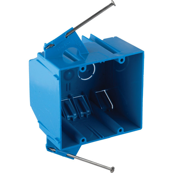 Carlon 2-Gang PVC Molded Zip Box with Nails B232ACP