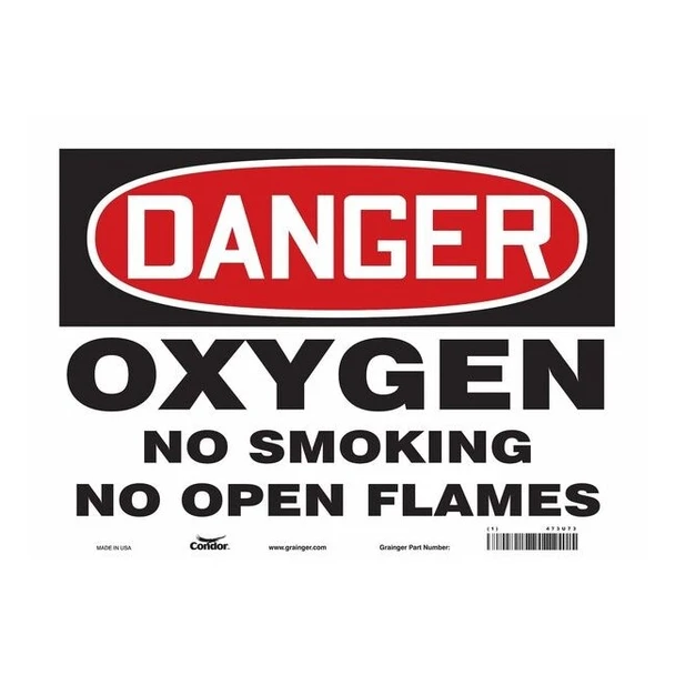 No Smoking Sign, 10" H, 14 in W, Vinyl, Horizontal Rectangle, English, 473U73
