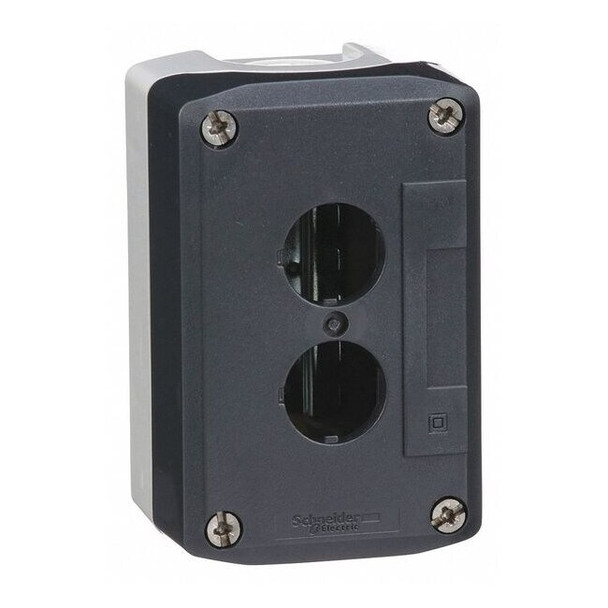 Schneider Electric Pushbutton Enclosure,22mm,2 Hole,Plastic XALD02H7