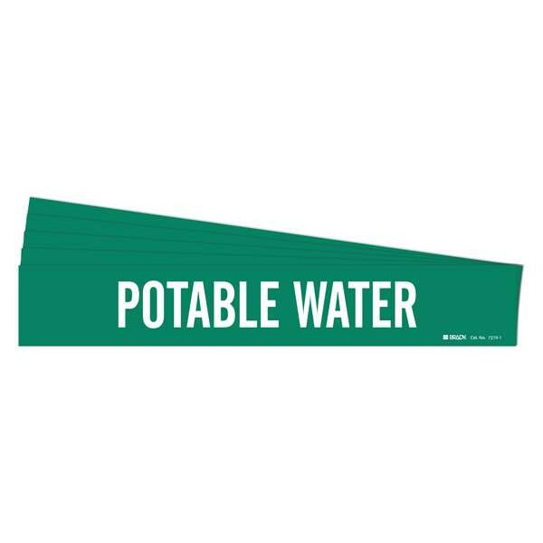 Brady Pipe Marker,Potable Water,PK5, 7219-1-PK 7219-1-PK
