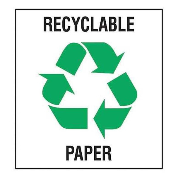 Brady Recycling Label,5 In. W,5 In. H,PK5 20636FLS