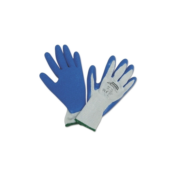 Duro Task Supported Natural Rubber Gloves, Size 10, Blue/Gray