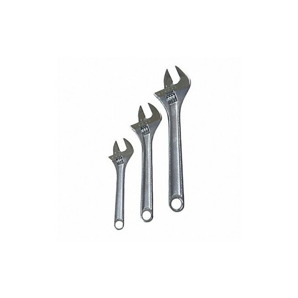 Westward Adj. Wrench Sets,Steel,Chrome,6" to 10" 1NYB8