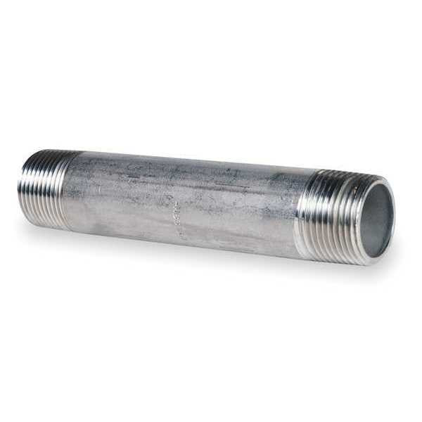 1-1/4" MNPT x 8" TBE Stainless Steel Pipe Nipple Sch 40