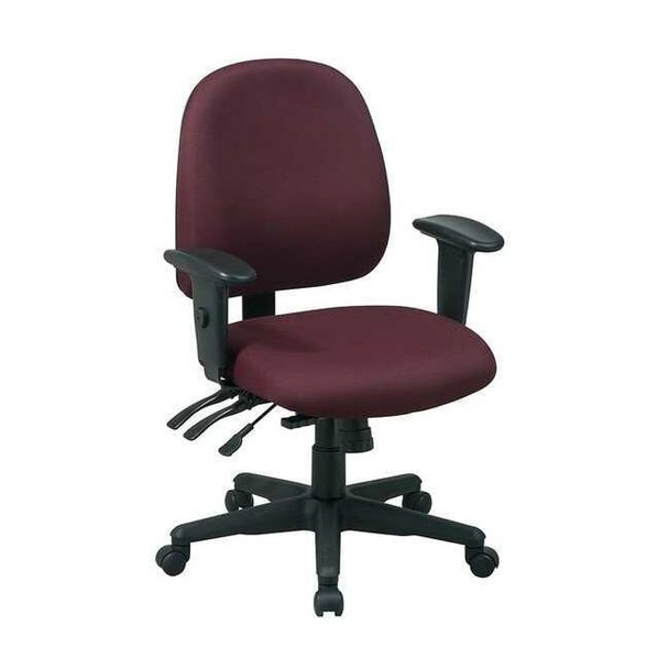 Desk Chair Desk Chair, Adjustable Arms, 3-1/2" Height, Fabric, Red