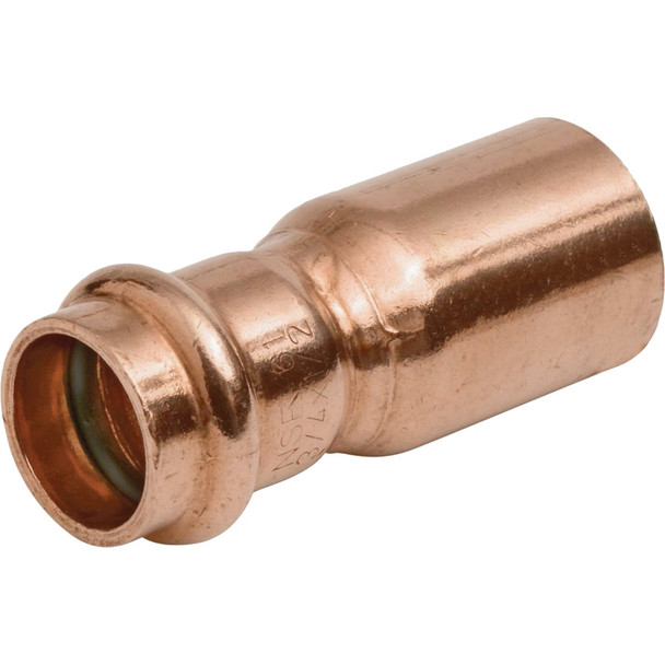 NIBCO 1 In. FTG x 1/2 In. Press Reducer Copper Reducing Coupling 9008355PCU