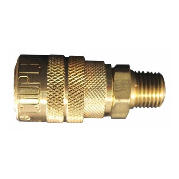 Milton M-Style Coupler, 1/4 in MNPT, Brass, Pack of 10 716