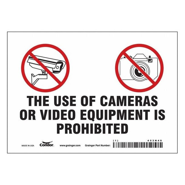 Security Sign, 5 in H, 7 in W, Vinyl, Horizontal Rectangle, English, 453N48