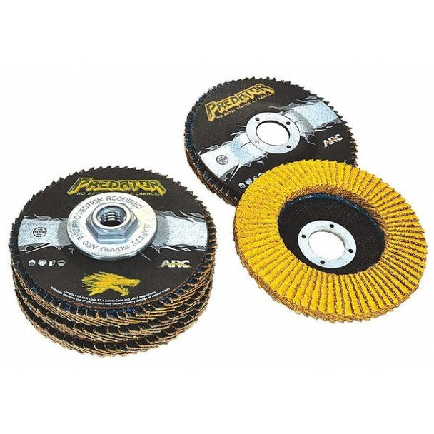 4-1/2" x 5/8"-11 Hard Edge PREDATOR Fiberglass Flap Disc, 120 Grit