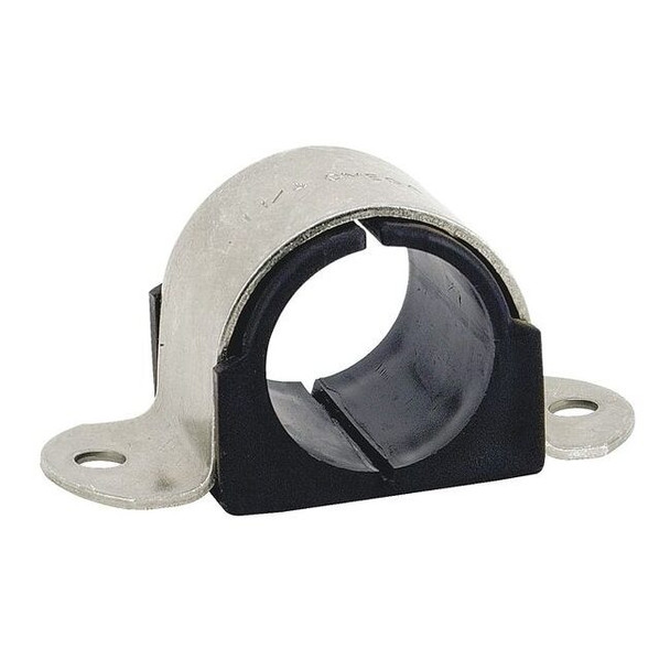 2 Hole Cushion Clamp, 1 in Pipe Size, Omega Series,304 Stainless Steel