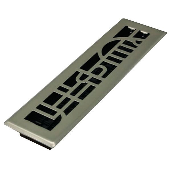 Decor Grates Floor Register 3.75 X 13.5, Plated Nickel, Plated Steel ADH212-NKL