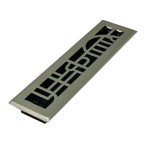 Decor Grates Floor Register 3.75 X 13.5, Plated Nickel, Plated Steel ADH212-NKL