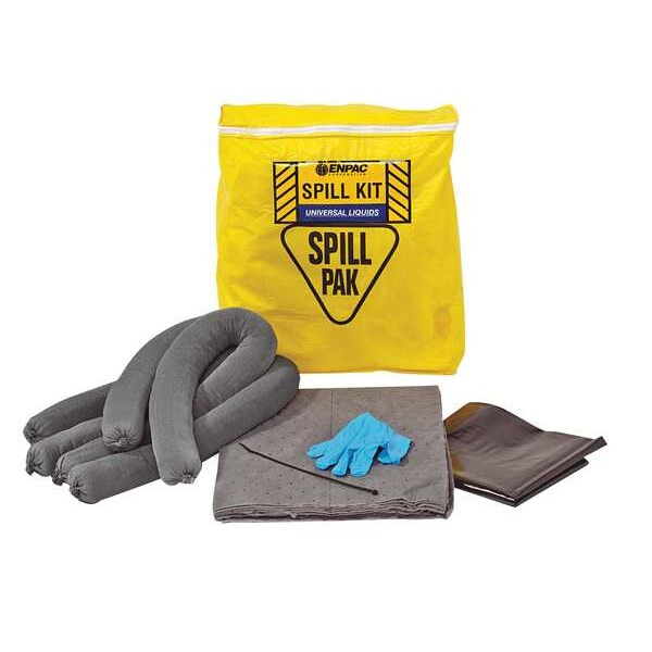 Spill Kit, 5 gal Volume Absorbed per Kit, 5 gal Capacity, Bag, Yellow, 22