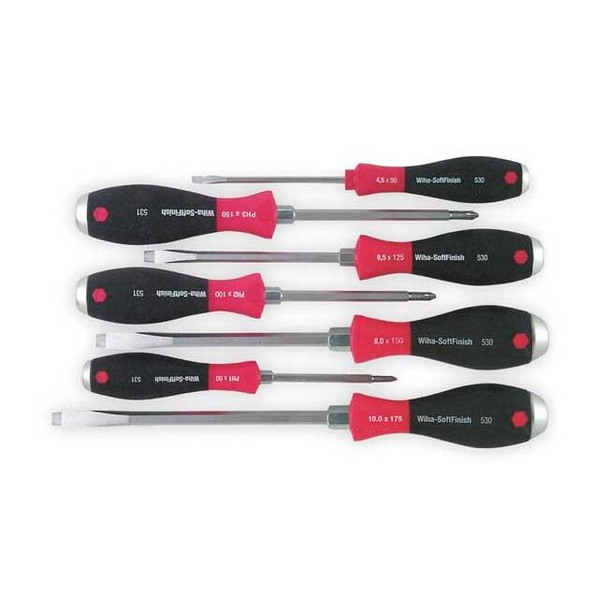 Wiha Demo Screwdriver Set,Slotted/Phillips,7 pcs 53097