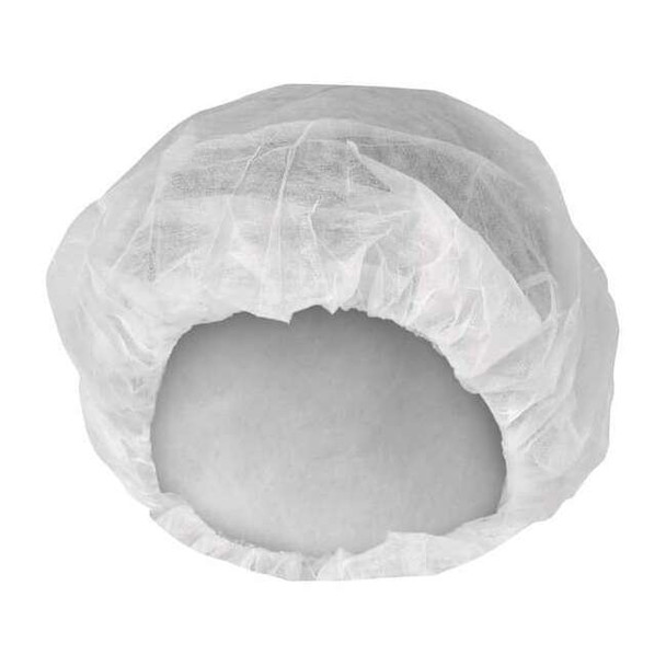 Kleenguard Bouffant Cap, Polypropylene, 24 in Dia., White, L, 1000 PK 36860
