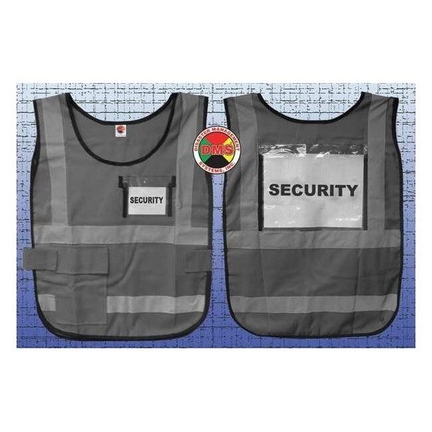 Disaster Management Systems Safety Vest,Gray,Legend Insert,Universal DMS-05837