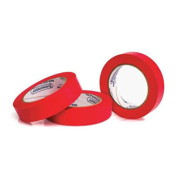 Masking Tape, 1 in W x 40 yd L, 6.3 mil Thick, Red, Rubber Adhesive, 3 PK