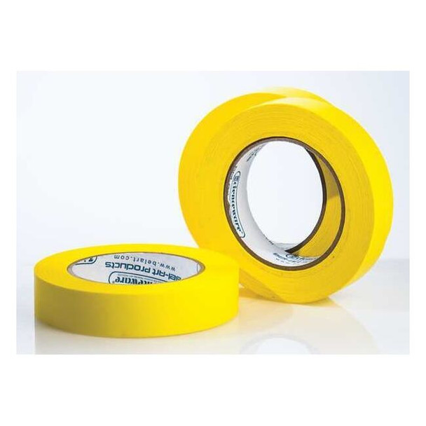 Masking Tape, 1 in W x 40 yd L, 6.3 mil Thick, Yellow, Rubber Adhesive, 3 PK