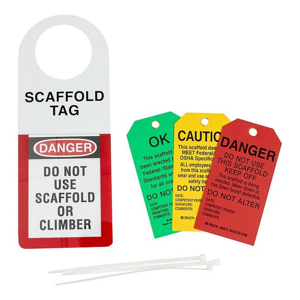 Brady Scaffold Stat Hldr and Tag,12 x 4-1/2 In 48112