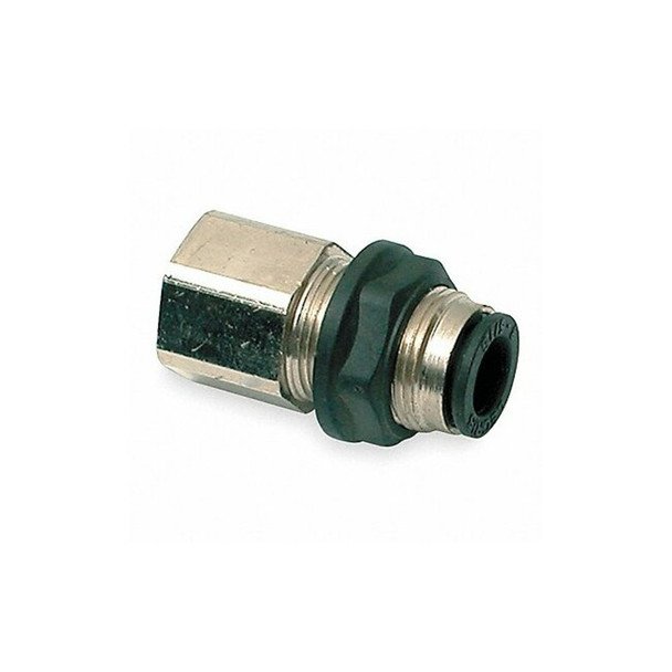 Push-Fit Adapter Fitting, 1/4 in Tube Size, Brass, Silver, 10 PK