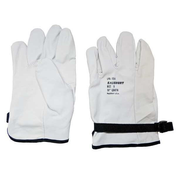 Electrical-Insulating Glove Protectors, Goatskin, 10" Length, Cream, Size 8-1/2