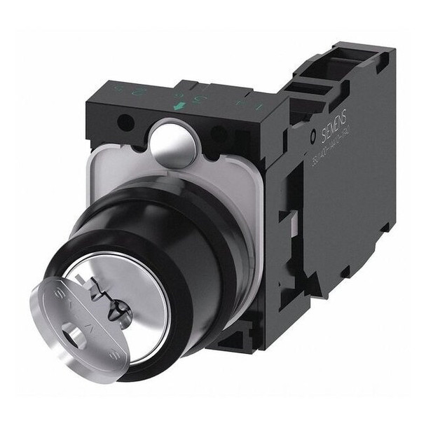 Siemens Non-Illuminated Selector Switch, 1NO/1NC, Silver 3SU1100-4BF11-1FA0