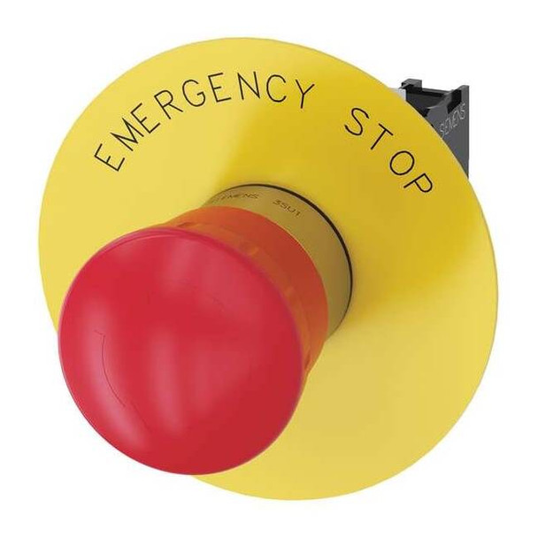 Siemens EmergencyStopPushButton,NonIllum,Red,1NC 3SU1150-1HB20-1CG0