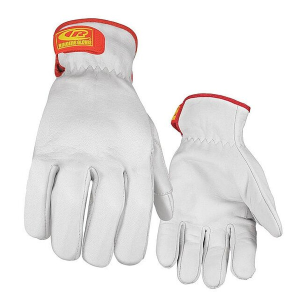 Leather Drivers Gloves, Hook-and-Loop Cuff, Keystone Thumb, White, 3XL, 1 PR