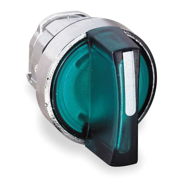 Schneider Electric Illum Selector Switch,3 Pos,22mm,Green ZB4BK1733