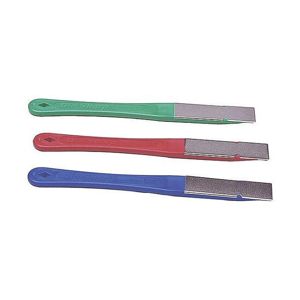 Hone Set, 7 in W, 3/4 in L, 3/16 in H, Diamond, 9, 25, 45 Grit, Blue/Green/Red