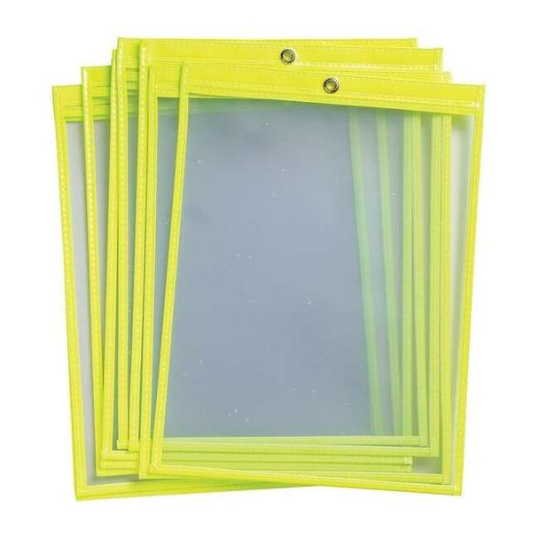 Brady Shop Envelope, Vinyl, 12 in H x 9 in W, Yellow, 25 PK 56948